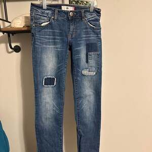 Cabi Jeans Slim Boyfriend fit Patchwork Blue Denim Women's